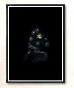 Hollywoo Starry Night Modern Poster Print