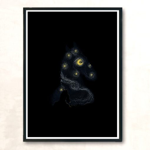 Hollywoo Starry Night Modern Poster Print