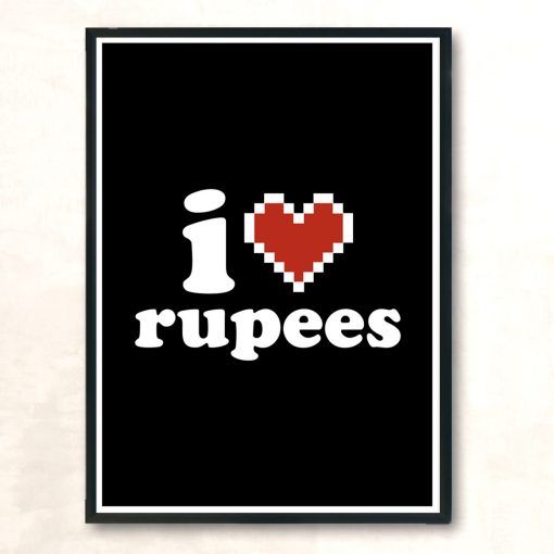 I Heart Rupees Modern Poster Print