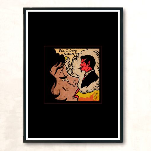 I Love Satan Modern Poster Print