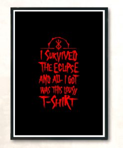 I Survived The Eclipse Red Modern Poster Print