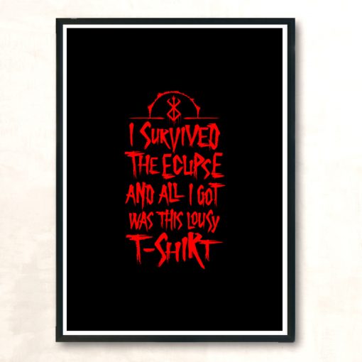 I Survived The Eclipse Red Modern Poster Print