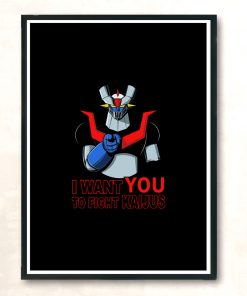 I Want You To Fight Kaijus Modern Poster Print