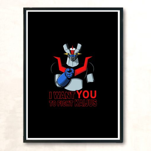 I Want You To Fight Kaijus Modern Poster Print