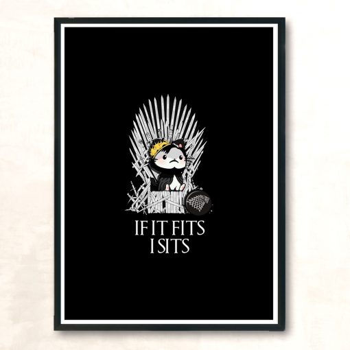 If It Fits I Sits Modern Poster Print