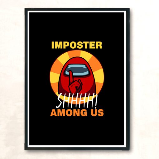 Impostor Among Us Funny Vintage Game Sus Among Us Modern Poster Print