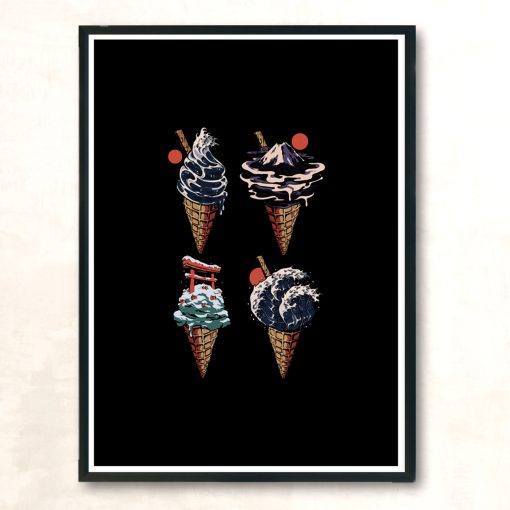 Japanese Ice Creams Modern Poster Print