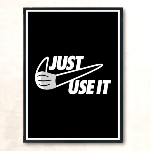 Just Use The Mask White Modern Poster Print