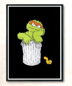 Kaws X Uniqlo X Sesame Street Oscar The Grouch Tee Vintage Wall Poster