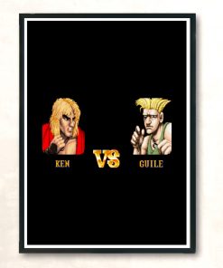 Ken Vs Guile Fight Modern Poster Print