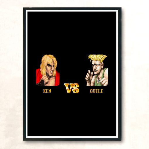 Ken Vs Guile Fight Modern Poster Print