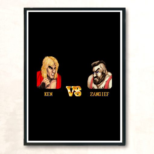 Ken Vs Zangief Modern Poster Print