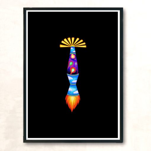 Lava Lamp Space Rocket Modern Poster Print