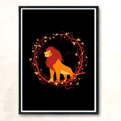 Lion Circle Modern Poster Print