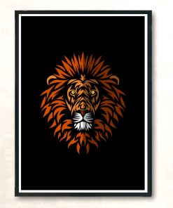 Lion Face Tribal Modern Poster Print