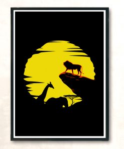 Lion Sun Modern Poster Print