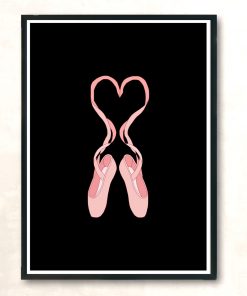 Lovely Heart Pink Ballet Slippers Modern Poster Print