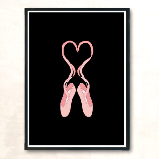 Lovely Heart Pink Ballet Slippers Modern Poster Print