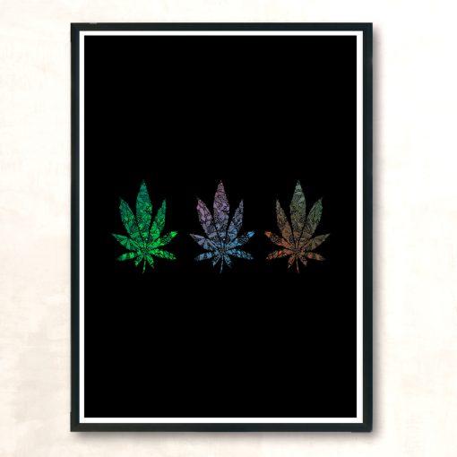 Mandala Cannabis Leaf Pattern Modern Poster Print