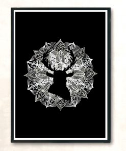 Mandala Circle Deer Modern Poster Print