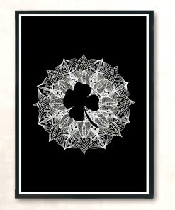 Mandala Circle Four Leaf Clover Modern Poster Print