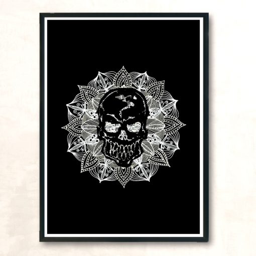 Mandala Circle Human Skull Modern Poster Print