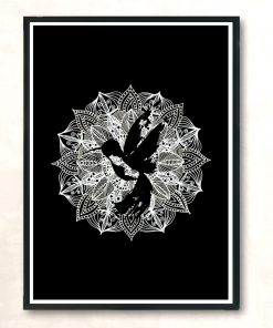 Mandala Circle Hummingbird Modern Poster Print