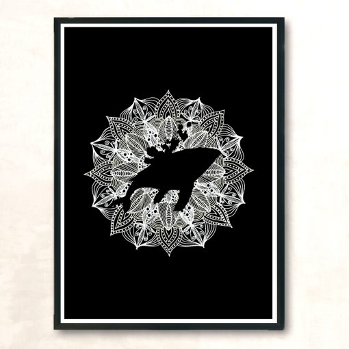 Mandala Circle Humpback Whale Modern Poster Print