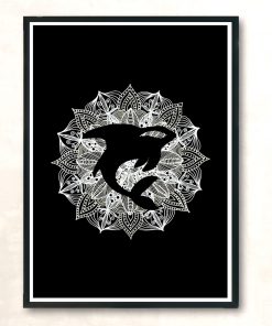 Mandala Circle Killer Whale Modern Poster Print