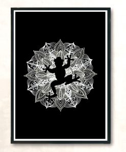 Mandala Circle Little Frog Modern Poster Print