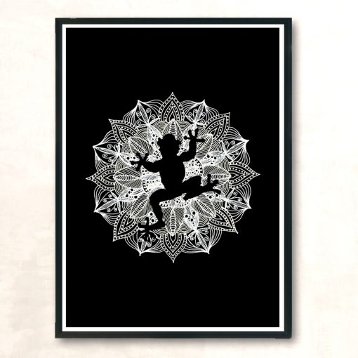 Mandala Circle Little Frog Modern Poster Print