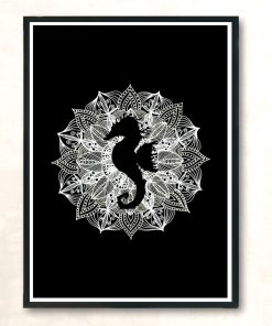 Mandala Circle Little Seahorse Modern Poster Print