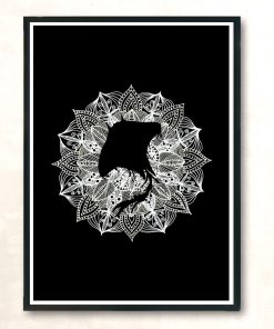 Mandala Circle Manta Ray Modern Poster Print