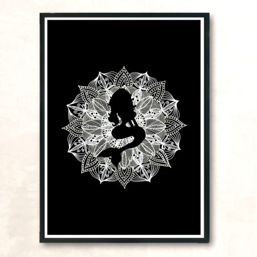 Mandala Circle Mermaid Modern Poster Print