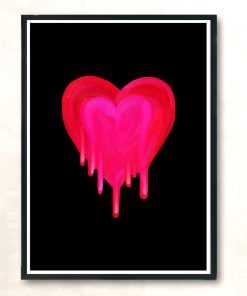 Melting Magenta Painted Heart Modern Poster Print