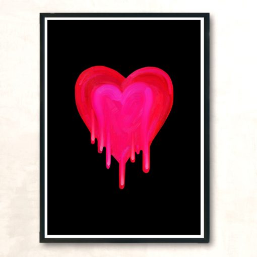 Melting Magenta Painted Heart Modern Poster Print