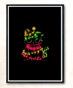 Meow Catmas Lights Modern Poster Print