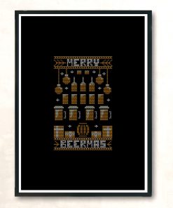 Merry Beermas Modern Poster Print