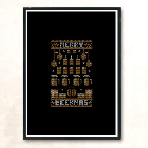 Merry Beermas Modern Poster Print