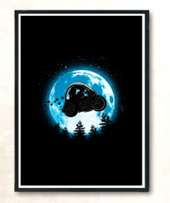 Moon Biker Modern Poster Print