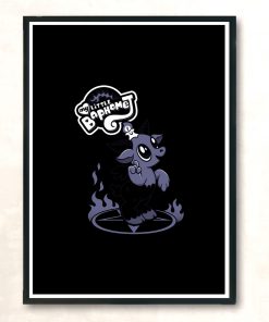 My Little Baphomet Funny Cartoon Goat Creepy Cute Goth Modern Poster Print