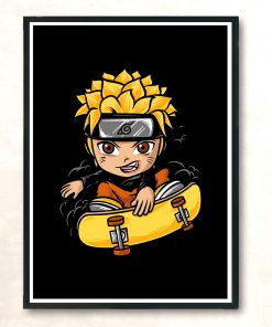 Naruto Skateboarding Cartoon Vintage Wall Poster