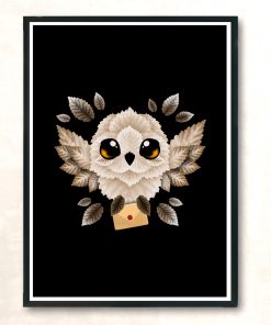 Owl Mail Of Leaves Modern Poster Print