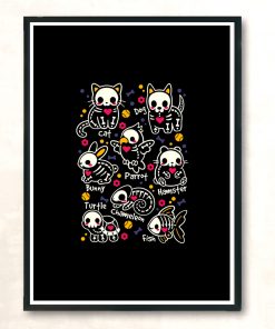 Pet Skeletons Modern Poster Print