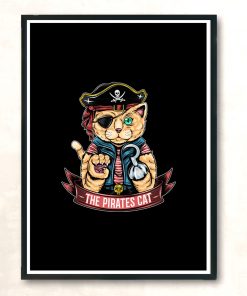 Pirate Cat Modern Poster Print