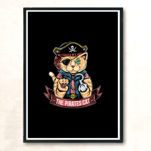 Pirate Cat Modern Poster Print