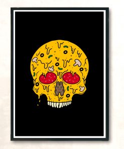 Pizza Skull Modern Poster Print