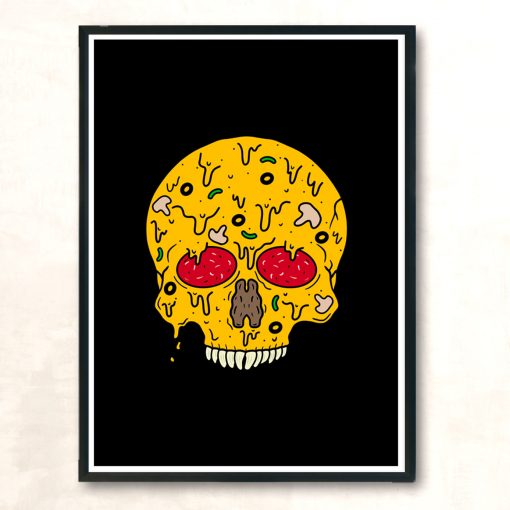 Pizza Skull Modern Poster Print