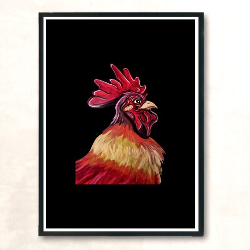 Proud Rooster Portrait Modern Poster Print