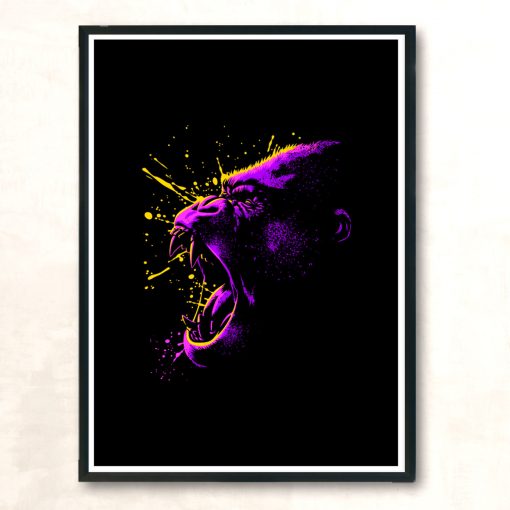 Psychedelic Gorilla Modern Poster Print